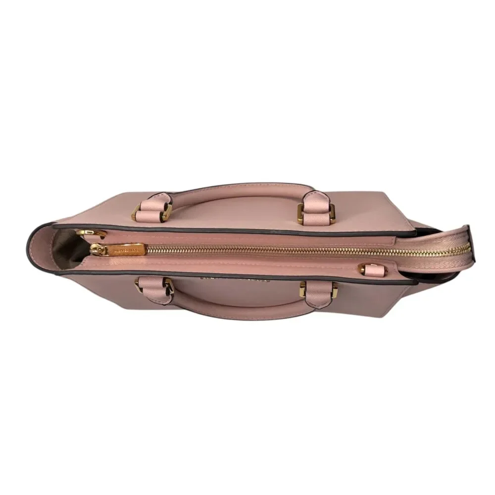 Michael Kors Selma Medium Satchel Blossom Pink Saffiano Crossbody - Picture 4 of 16